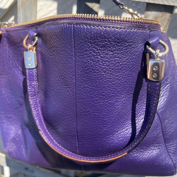🔥🔥LOW START🔥🔥Vintage Coach purple leather crossbody bag - Picture 9 of 11